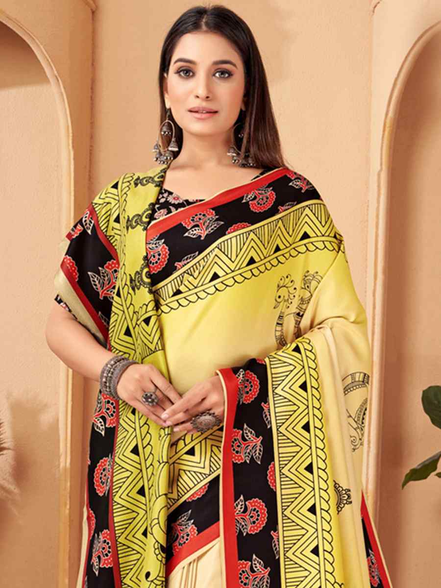 Multi Pashmina Printed Casual Festival Contemporary Saree