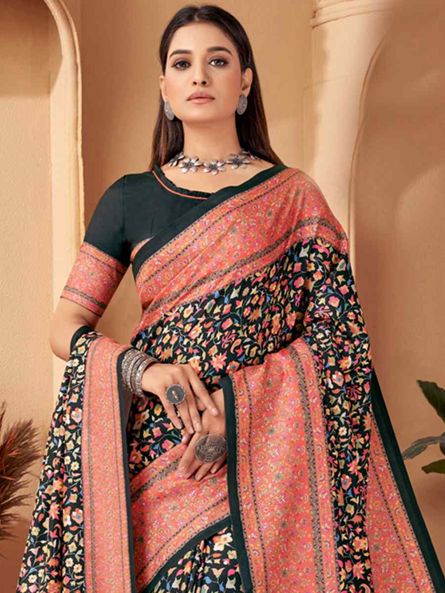 Multi Pashmina Printed Casual Festival Contemporary Saree