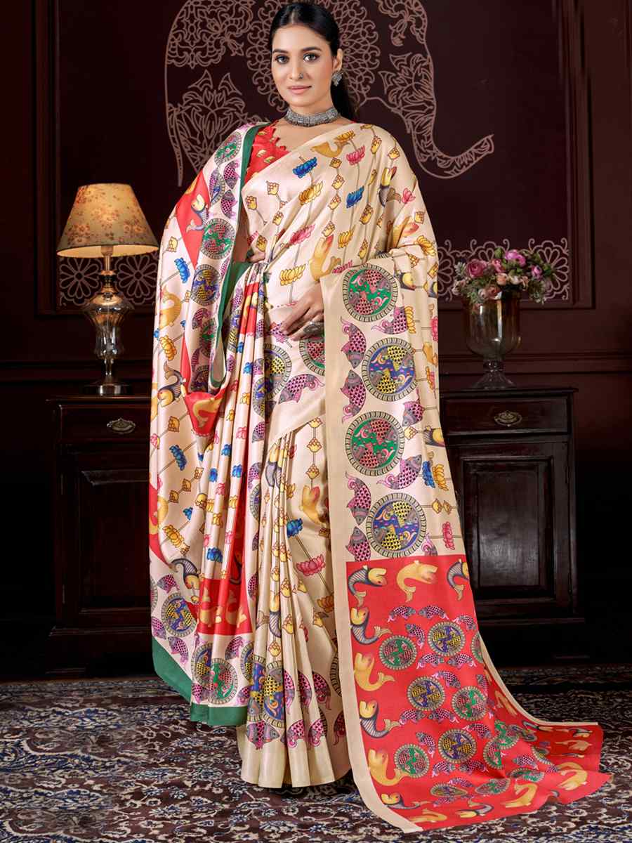 Multi Pashmina Printed Casual Festival Contemporary Saree