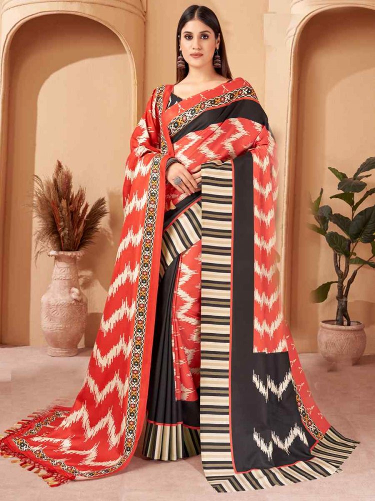 Multi Pashmina Printed Casual Festival Contemporary Saree