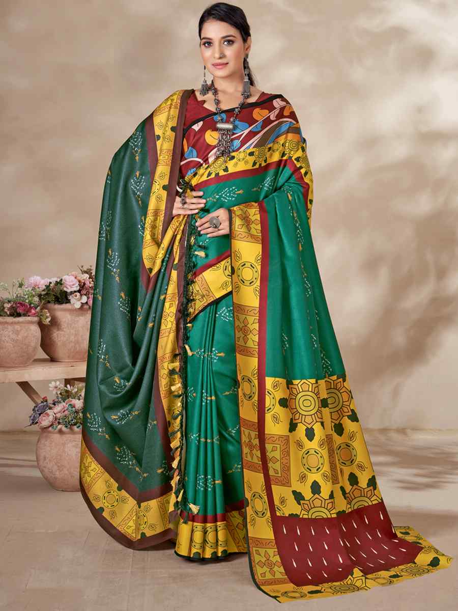 Multi Pashmina Printed Casual Festival Contemporary Saree