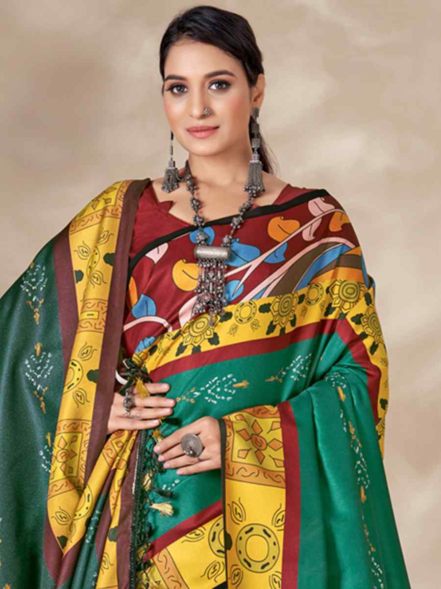 Multi Pashmina Printed Casual Festival Contemporary Saree