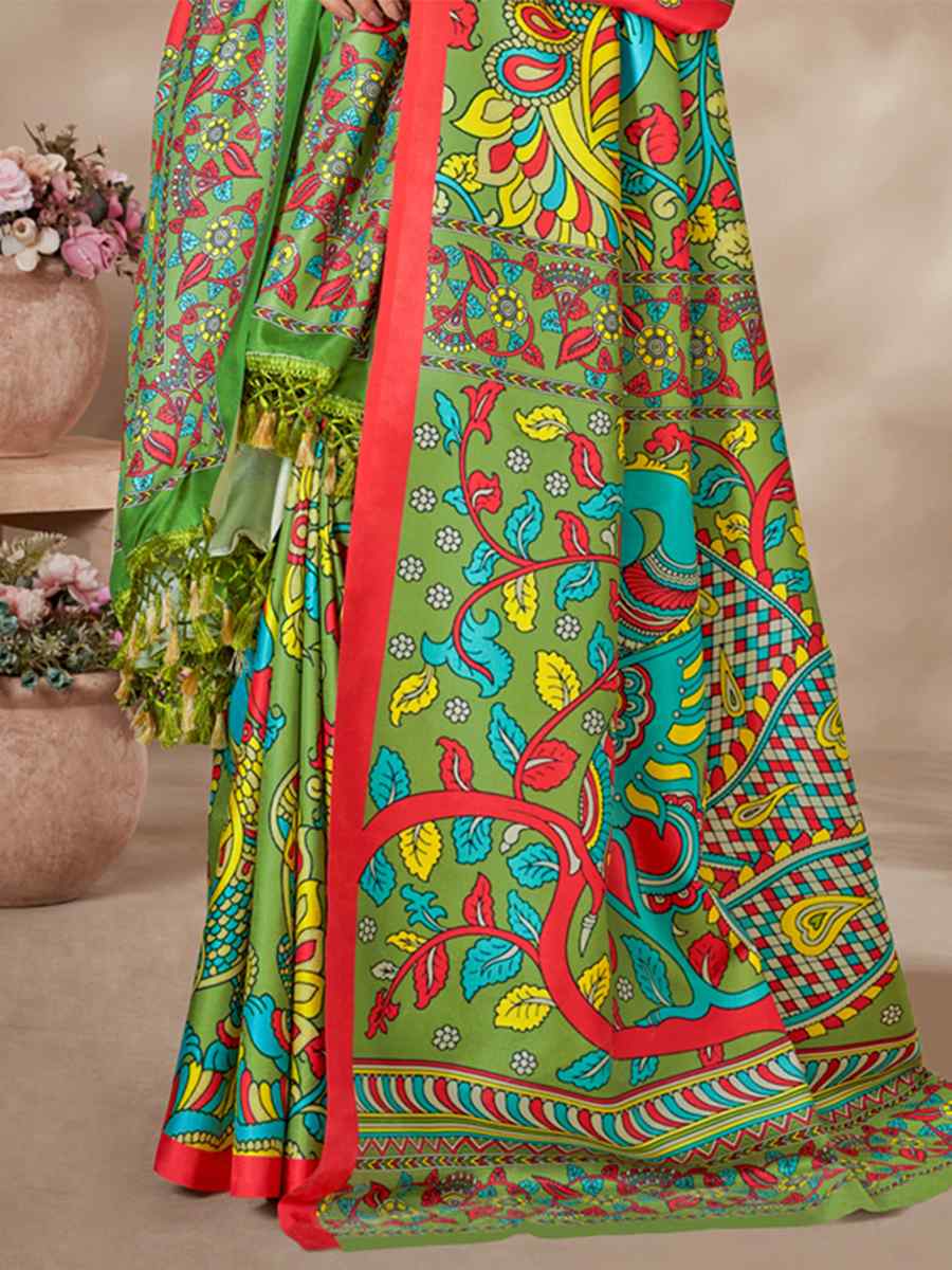 Multi Pashmina Printed Casual Festival Contemporary Saree
