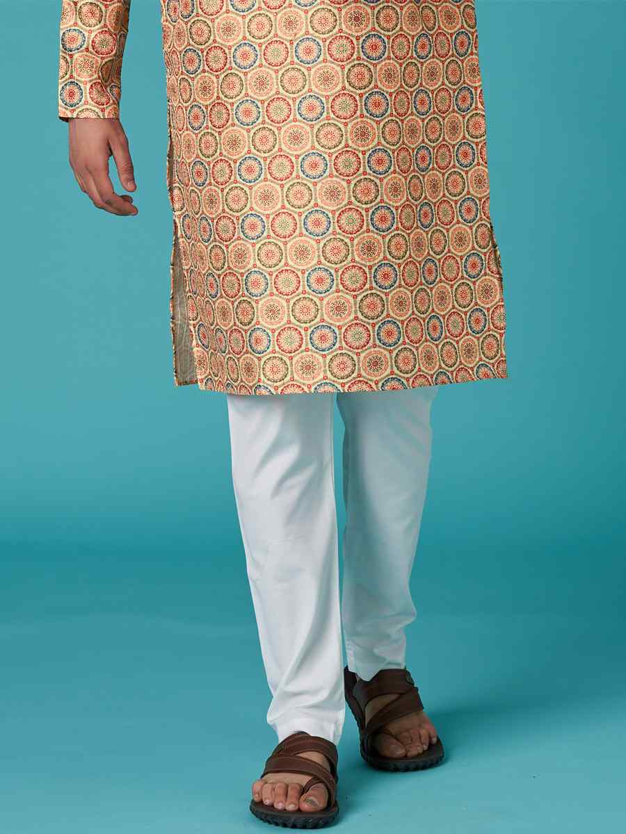 Multi Poly Silk Printed Festival Casual Kurta