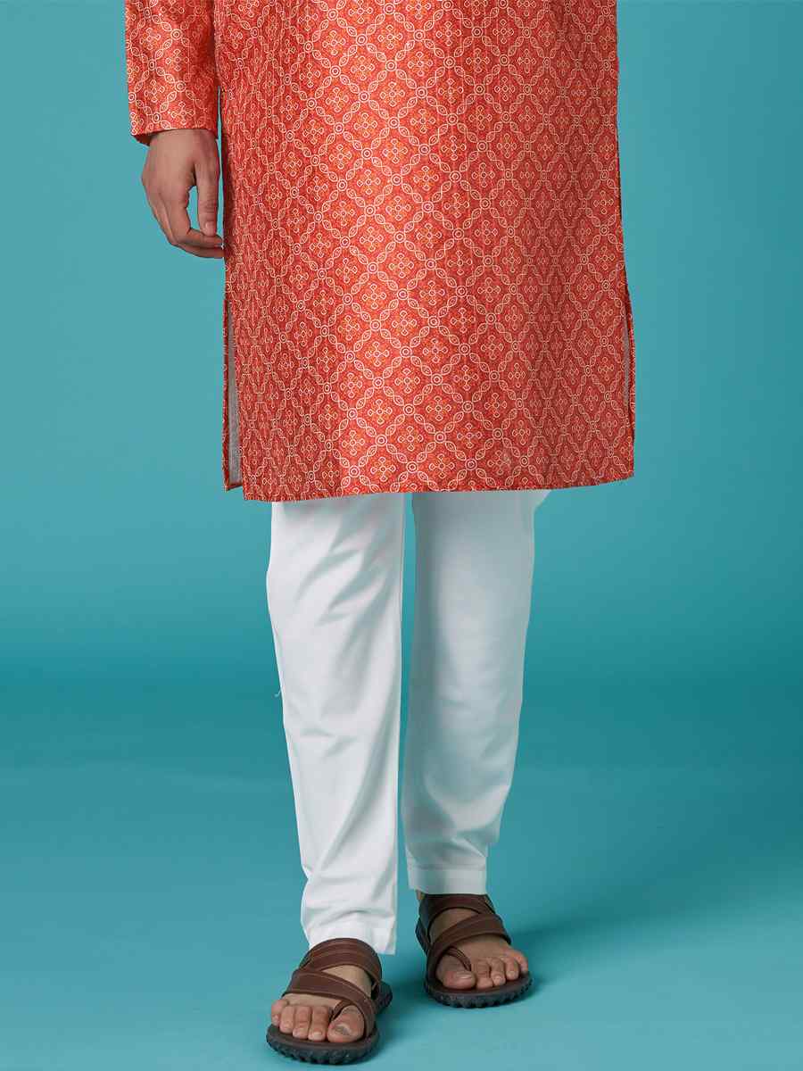 Multi Poly Silk Printed Festival Casual Kurta