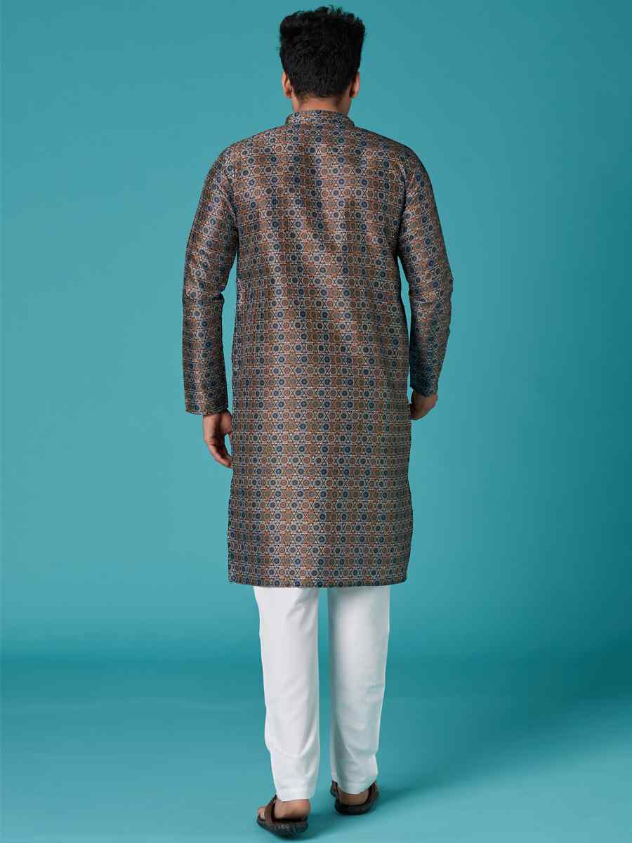 Multi Poly Silk Printed Festival Casual Kurta