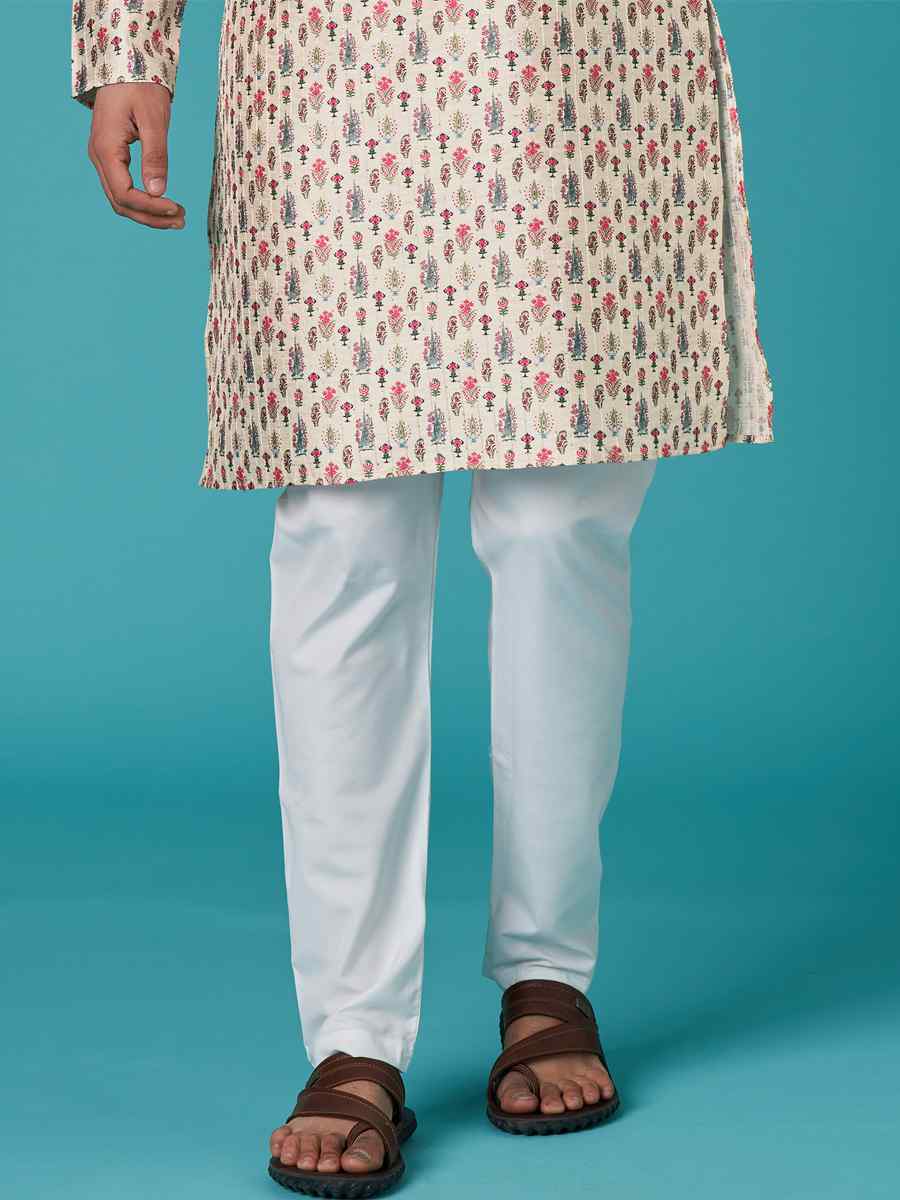 Multi Poly Silk Printed Festival Casual Kurta