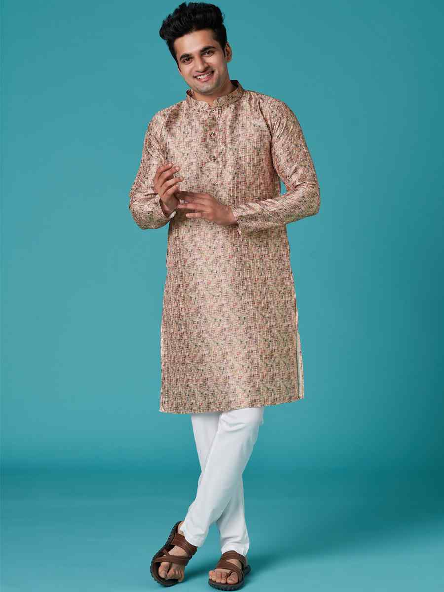 Multi Poly Silk Printed Festival Casual Kurta