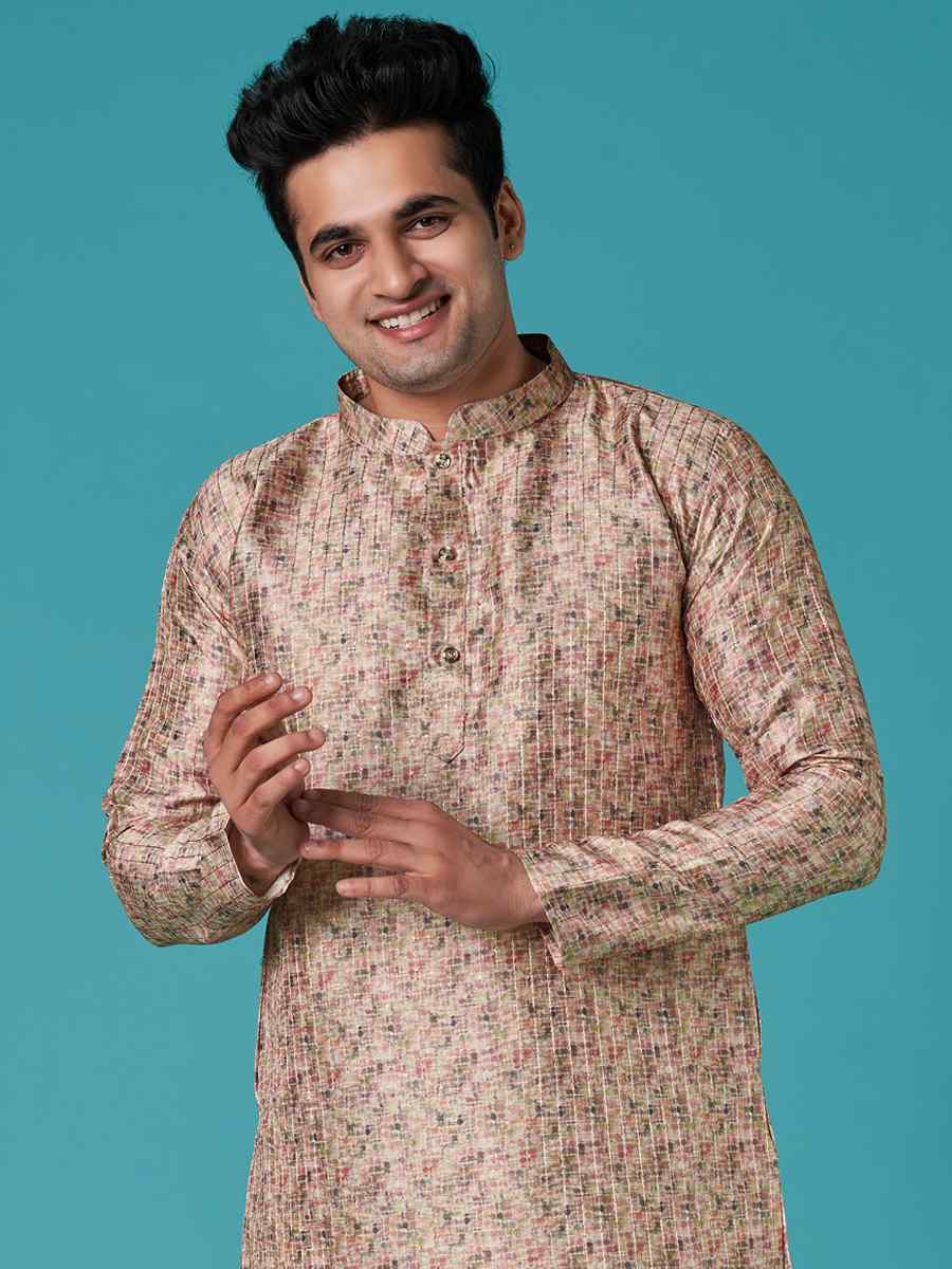 Multi Poly Silk Printed Festival Casual Kurta
