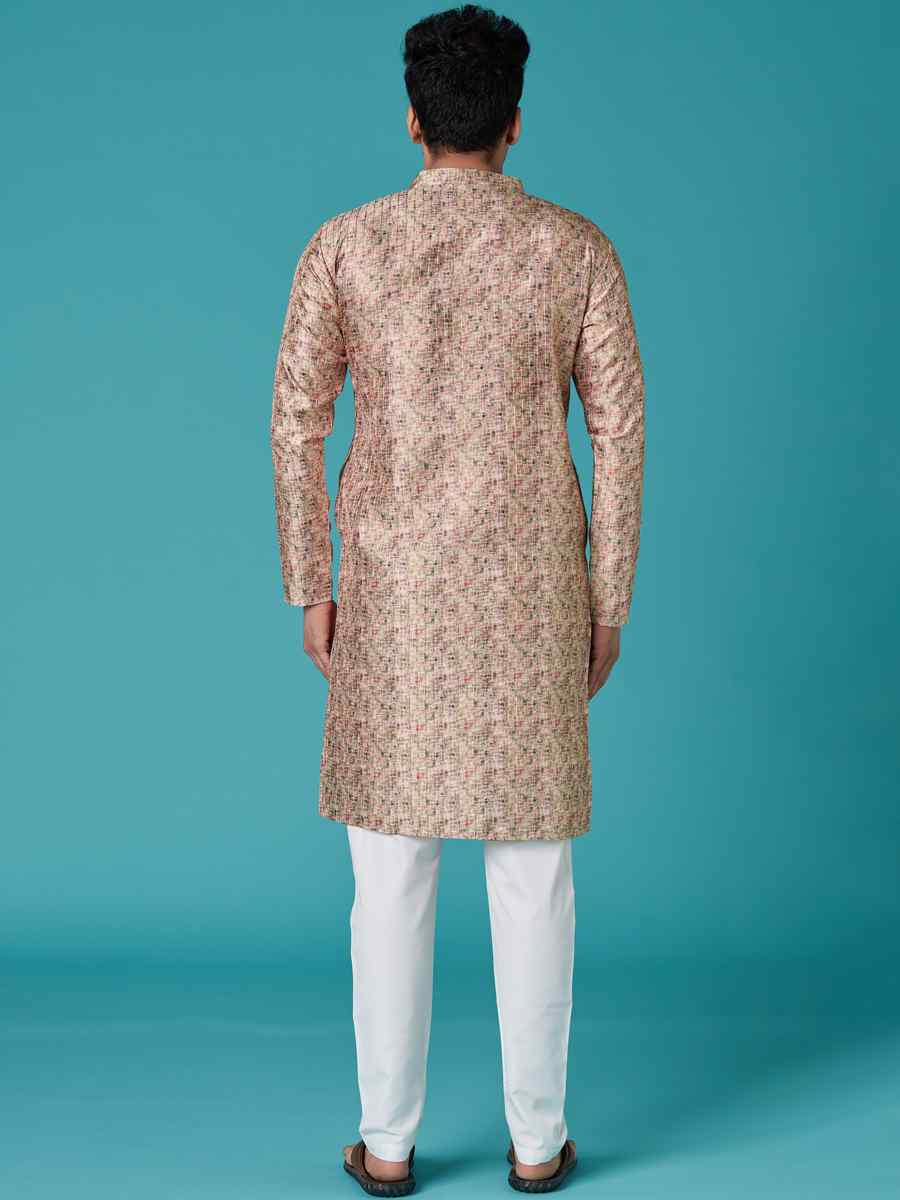 Multi Poly Silk Printed Festival Casual Kurta