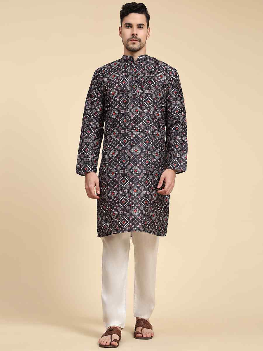 Multi Poly Silk Printed Festival Kurta