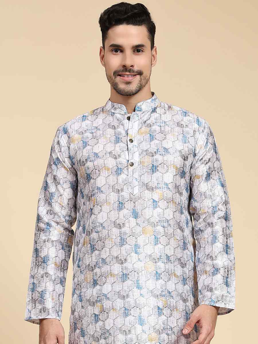 Multi Poly Silk Printed Festival Kurta