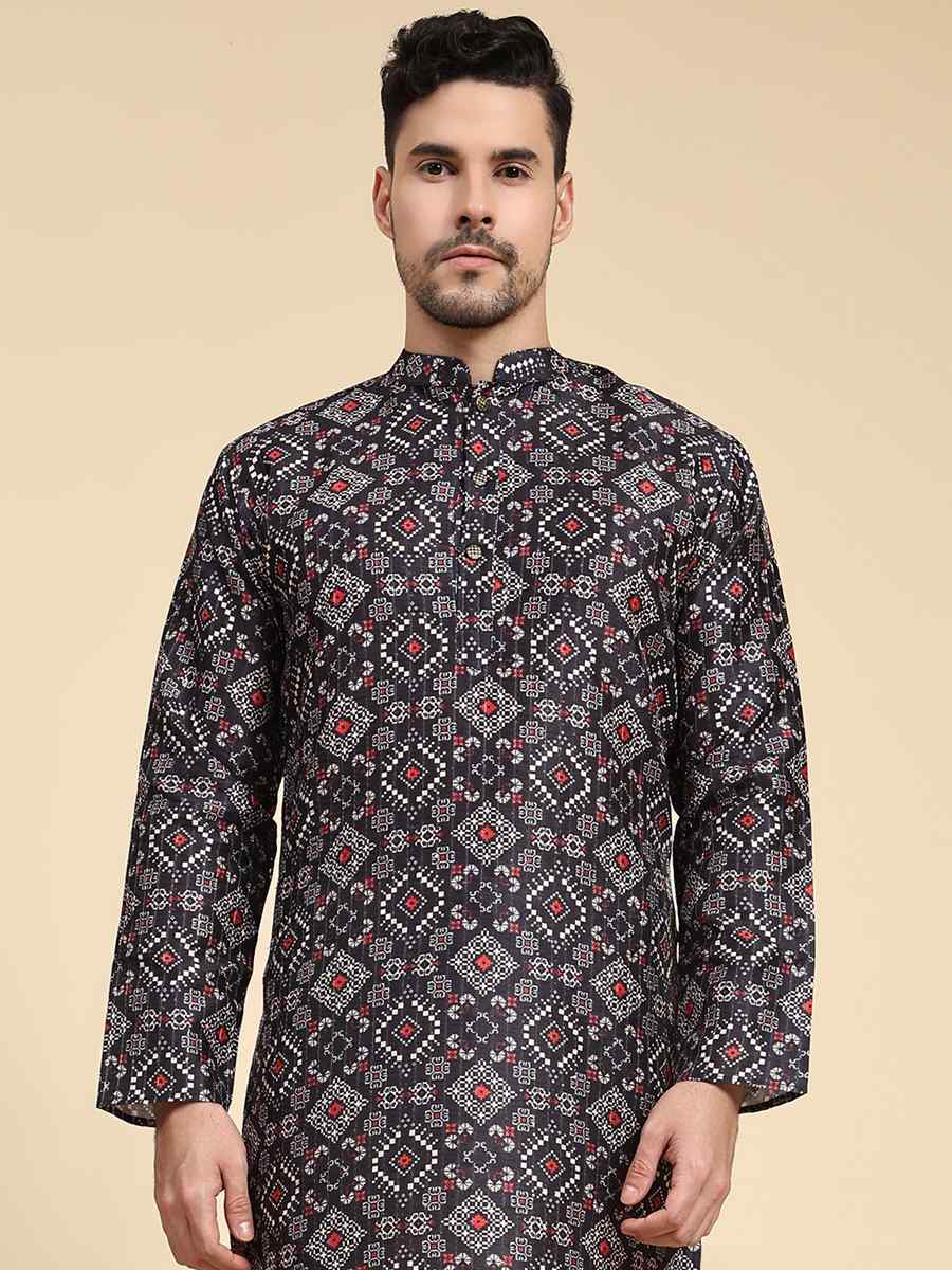 Multi Poly Silk Printed Festival Kurta