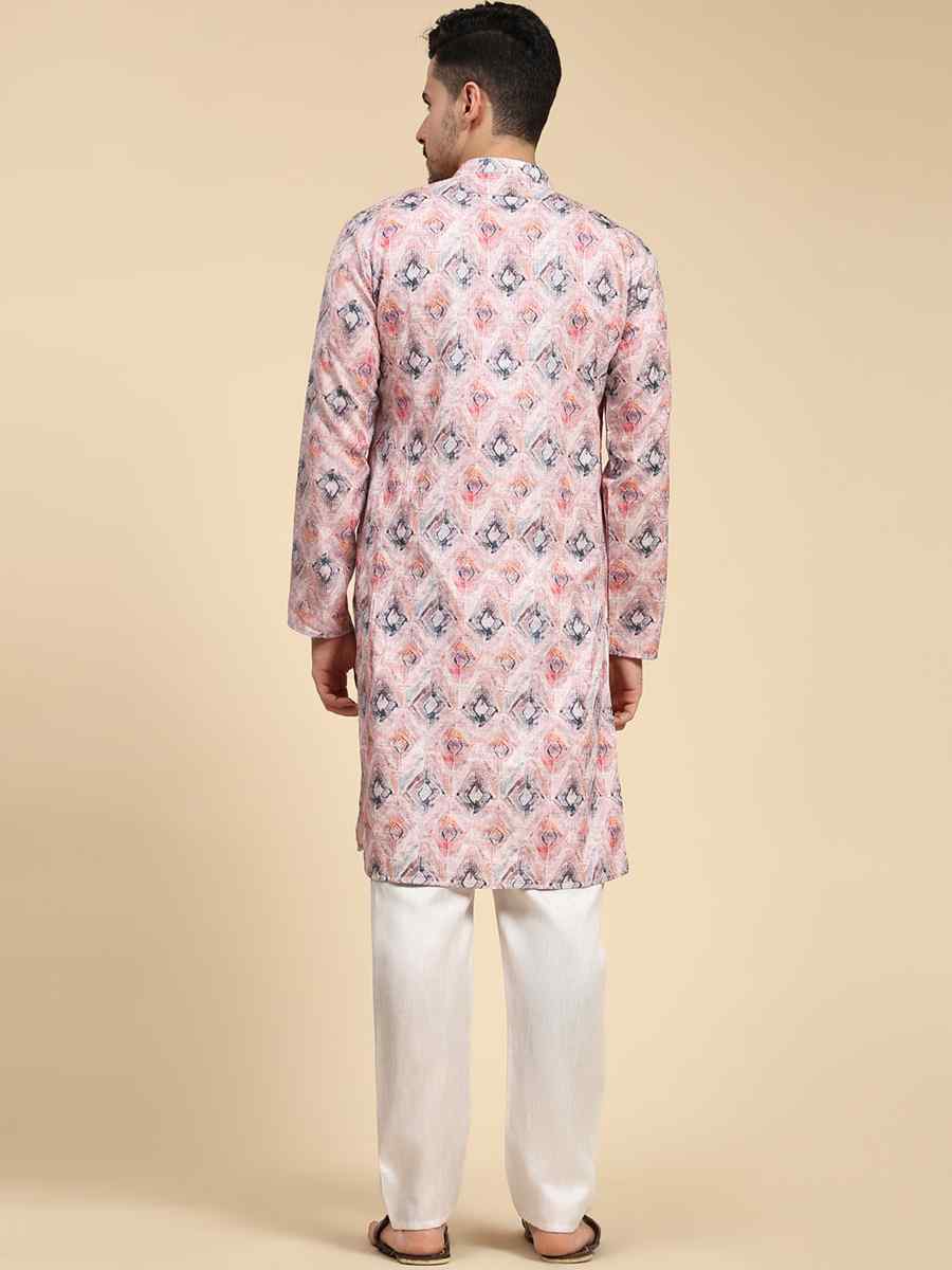 Multi Poly Silk Printed Festival Kurta