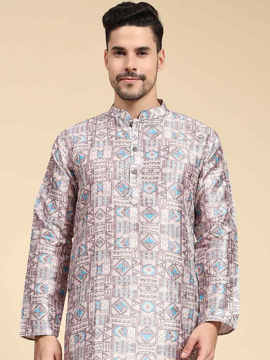 Multi Poly Silk Printed Festival Kurta