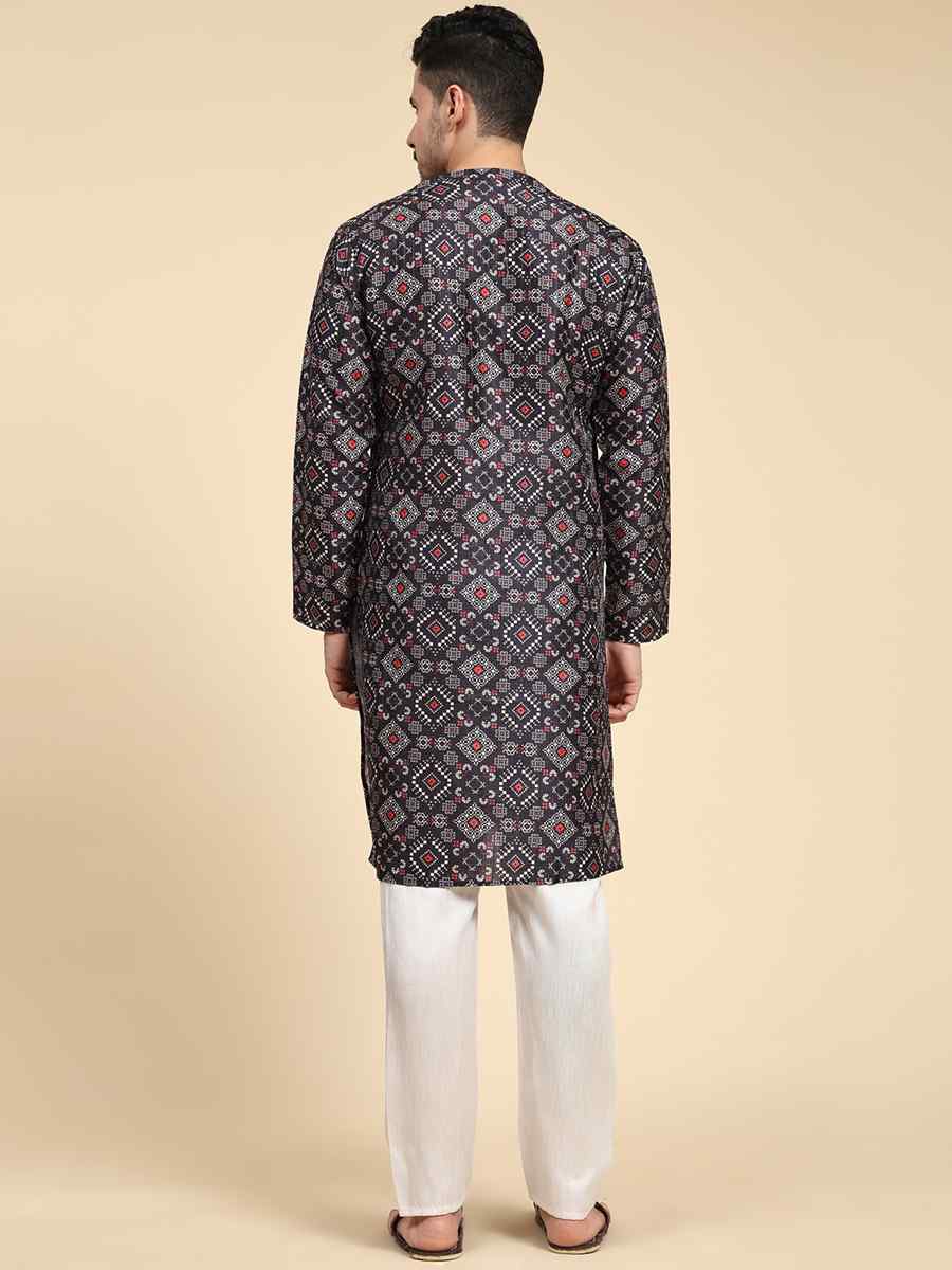 Multi Poly Silk Printed Festival Kurta