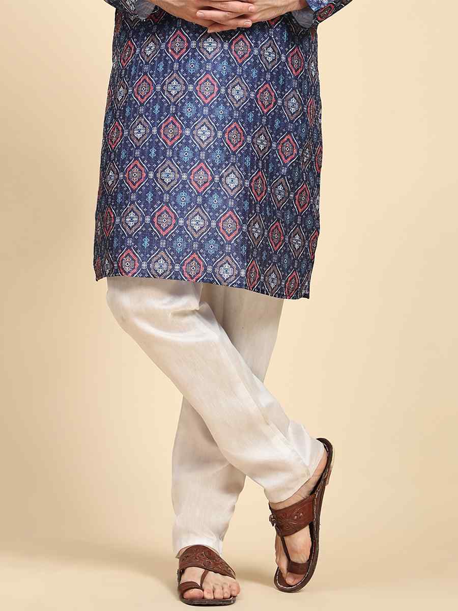 Multi Poly Silk Printed Festival Kurta