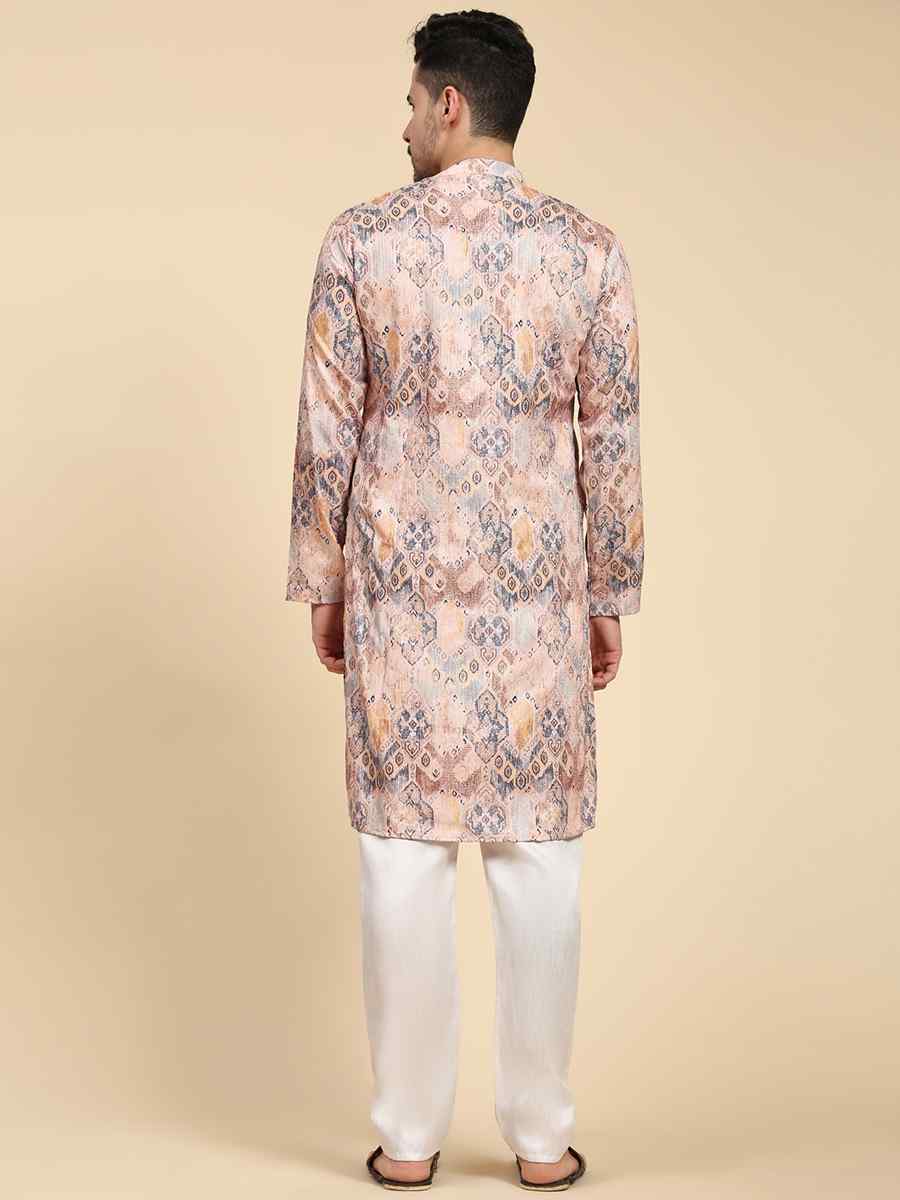 Multi Poly Silk Printed Festival Kurta
