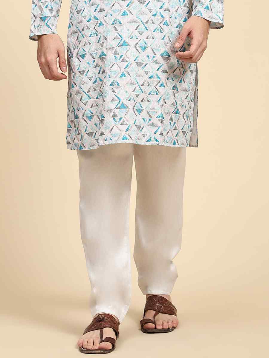 Multi Poly Silk Printed Festival Kurta