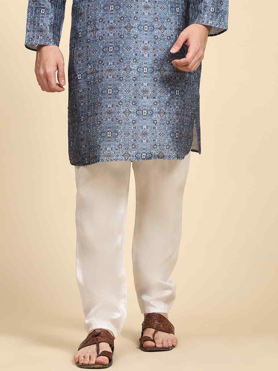 Multi Poly Silk Printed Festival Kurta