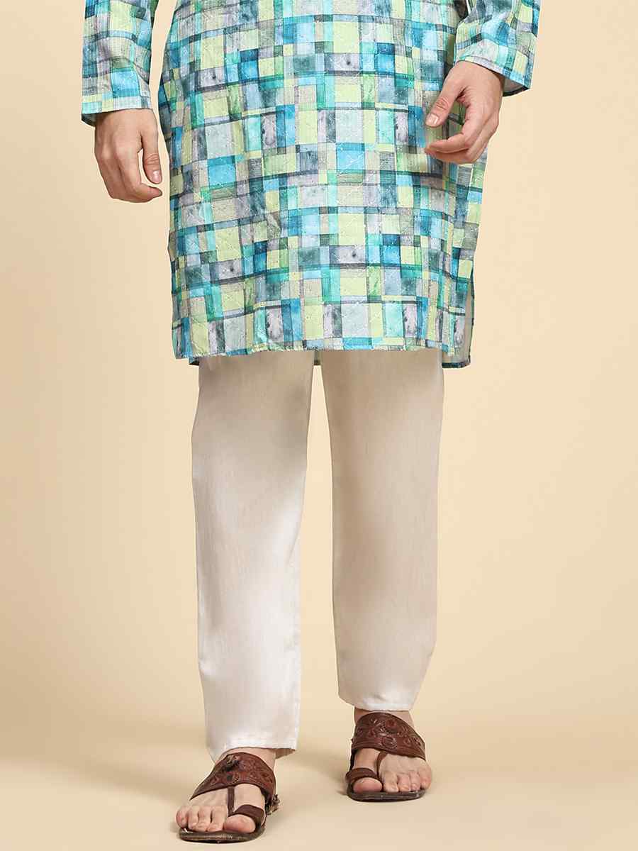 Multi Poly Silk Printed Festival Kurta