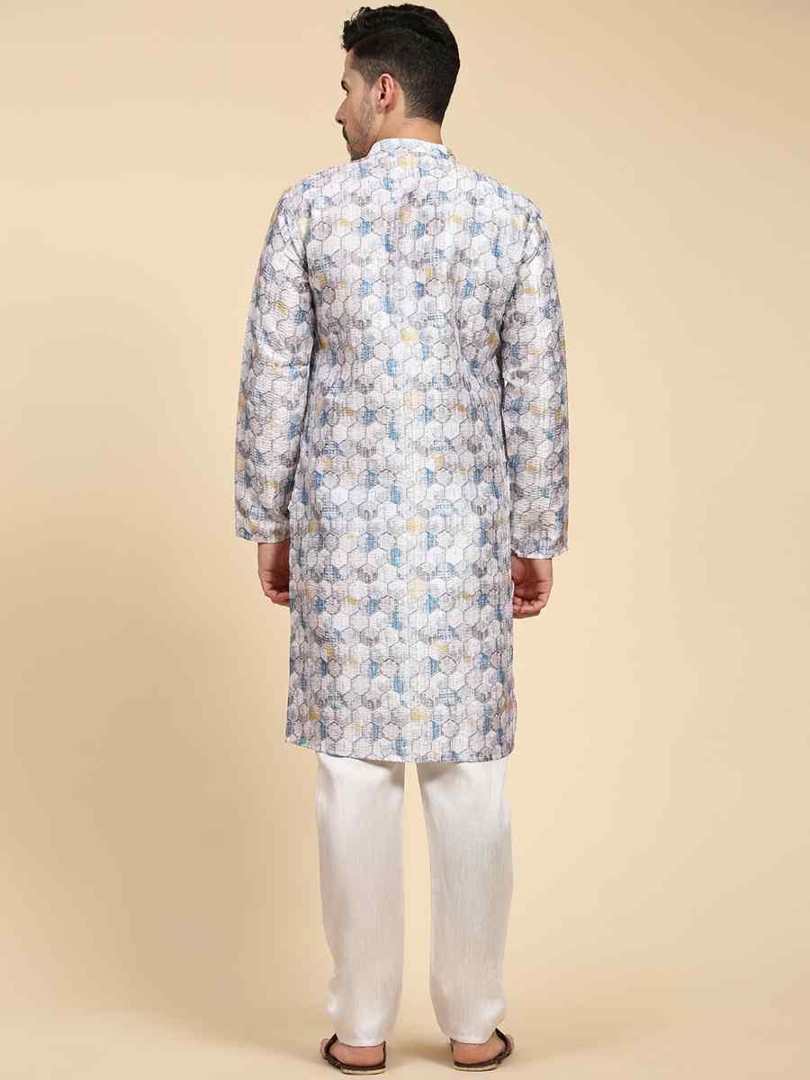 Multi Poly Silk Printed Festival Kurta