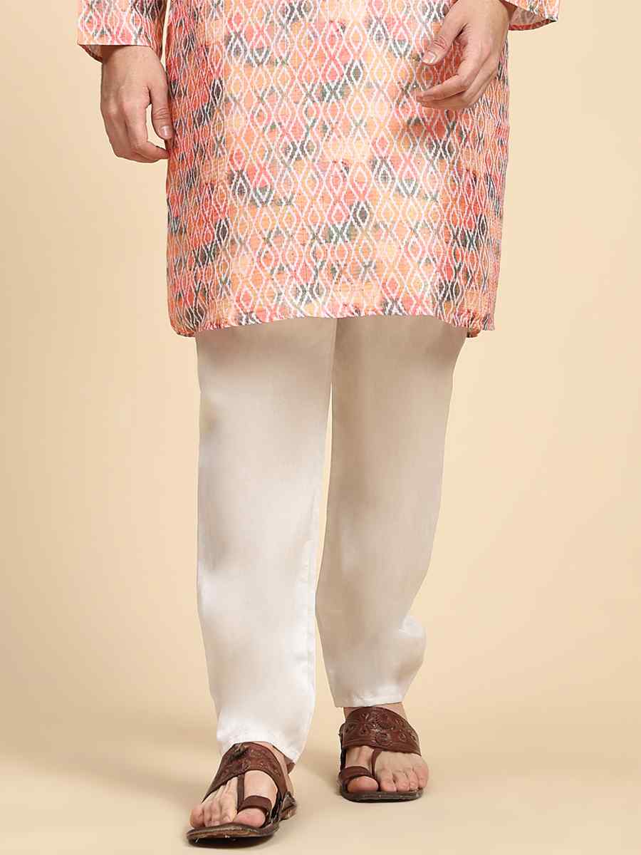 Multi Poly Silk Printed Festival Kurta
