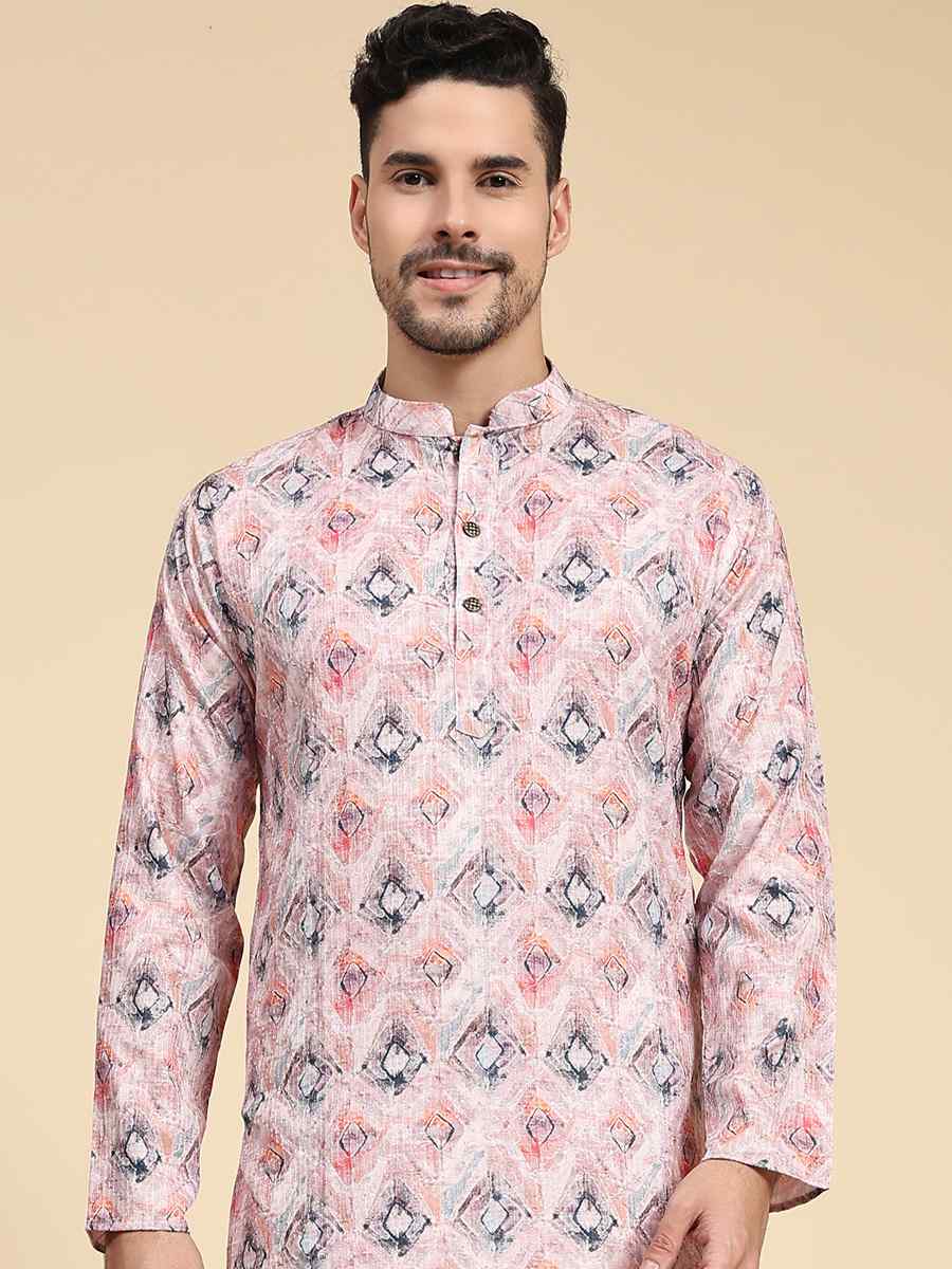 Multi Poly Silk Printed Festival Kurta