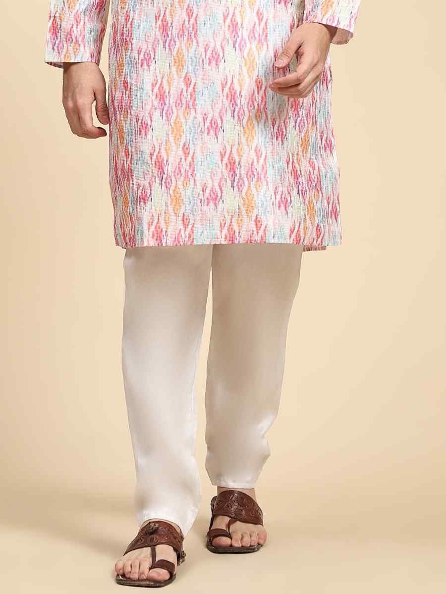 Multi Poly Silk Printed Festival Kurta