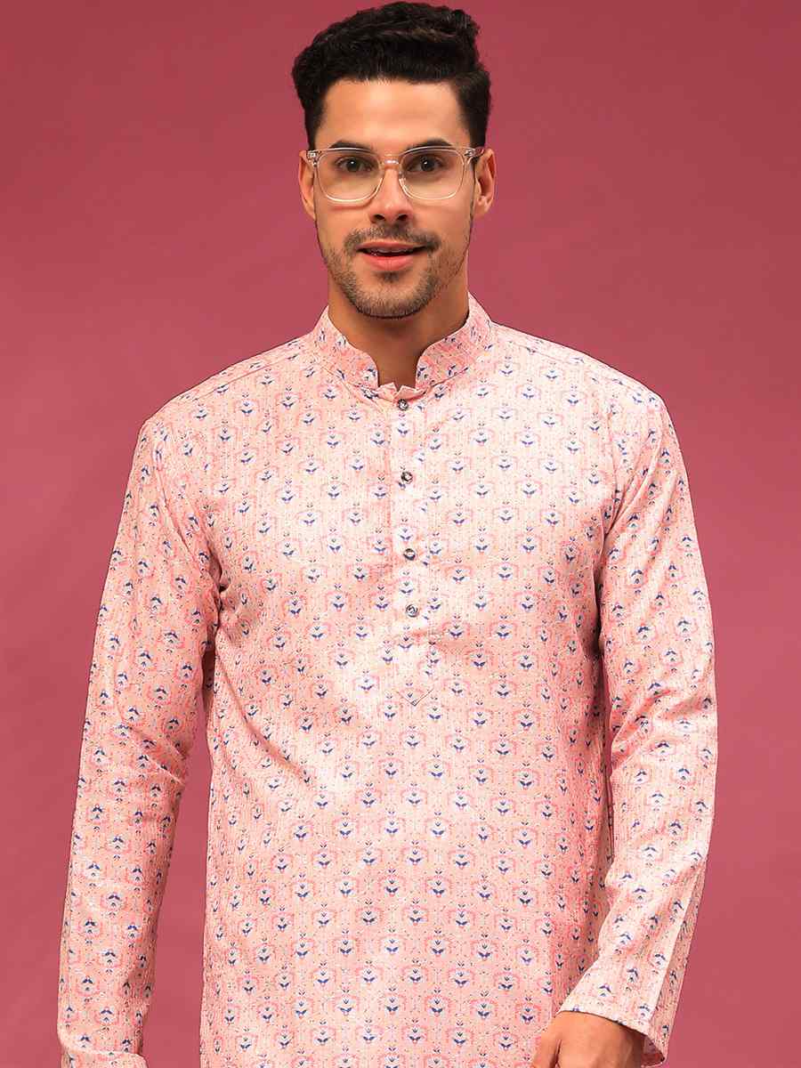 Multi Poly Silk Woven Festival Casual Kurta