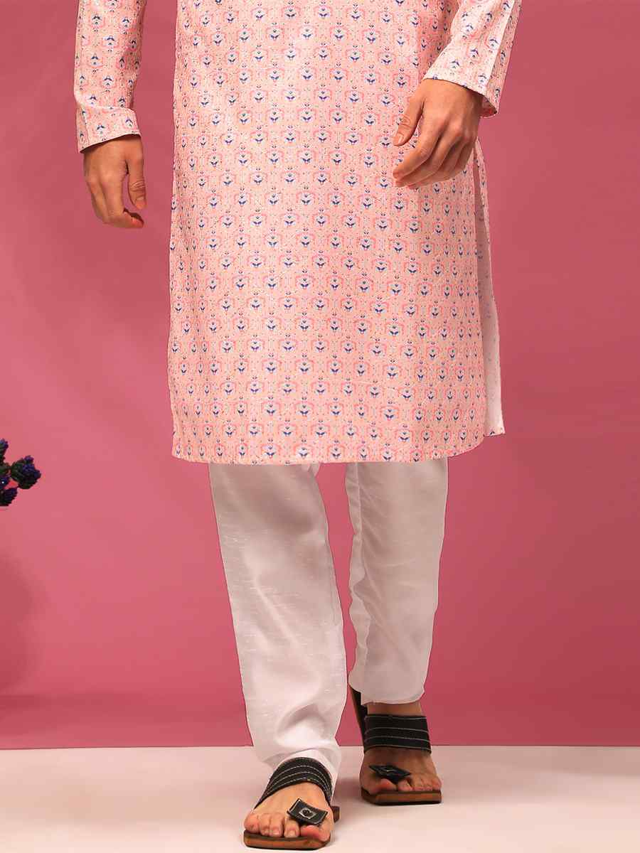Multi Poly Silk Woven Festival Casual Kurta
