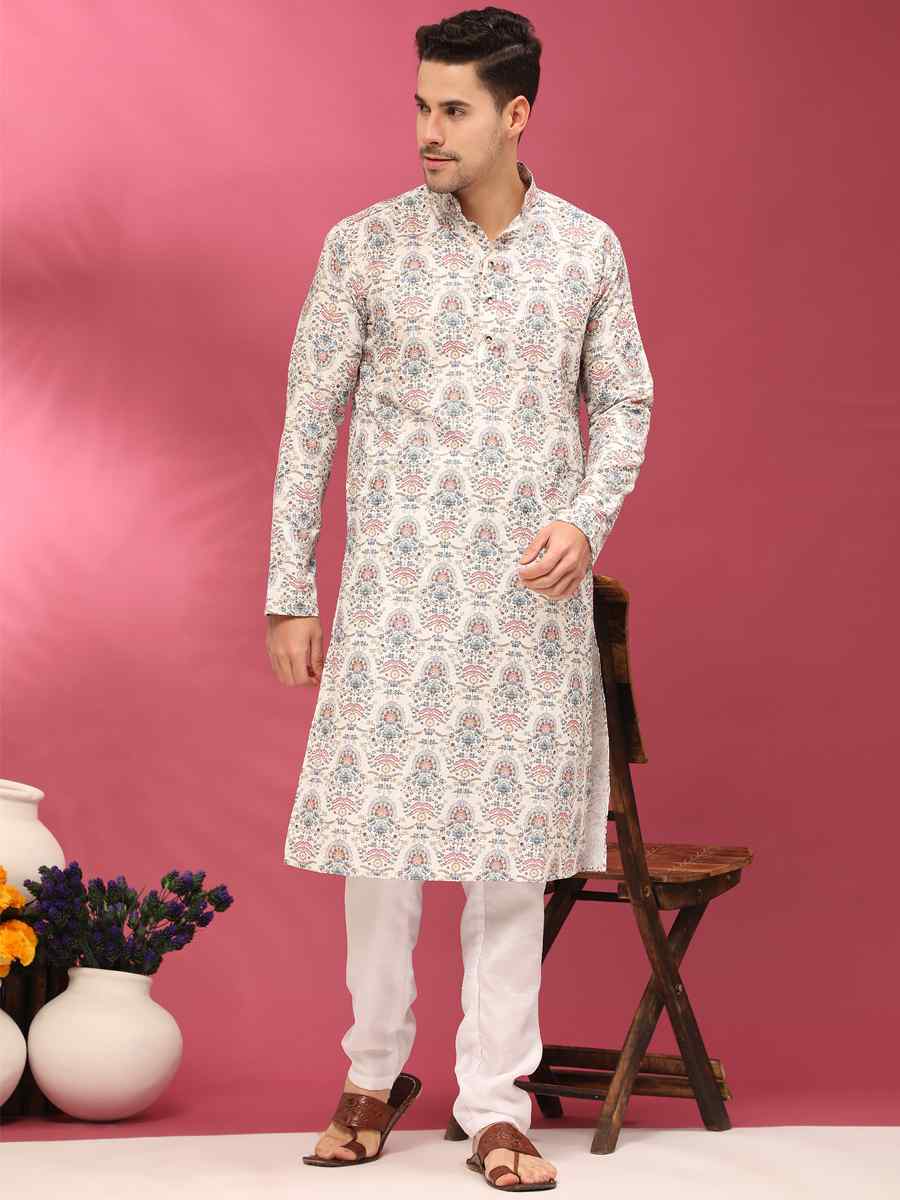 Multi Poly Silk Woven Festival Casual Kurta