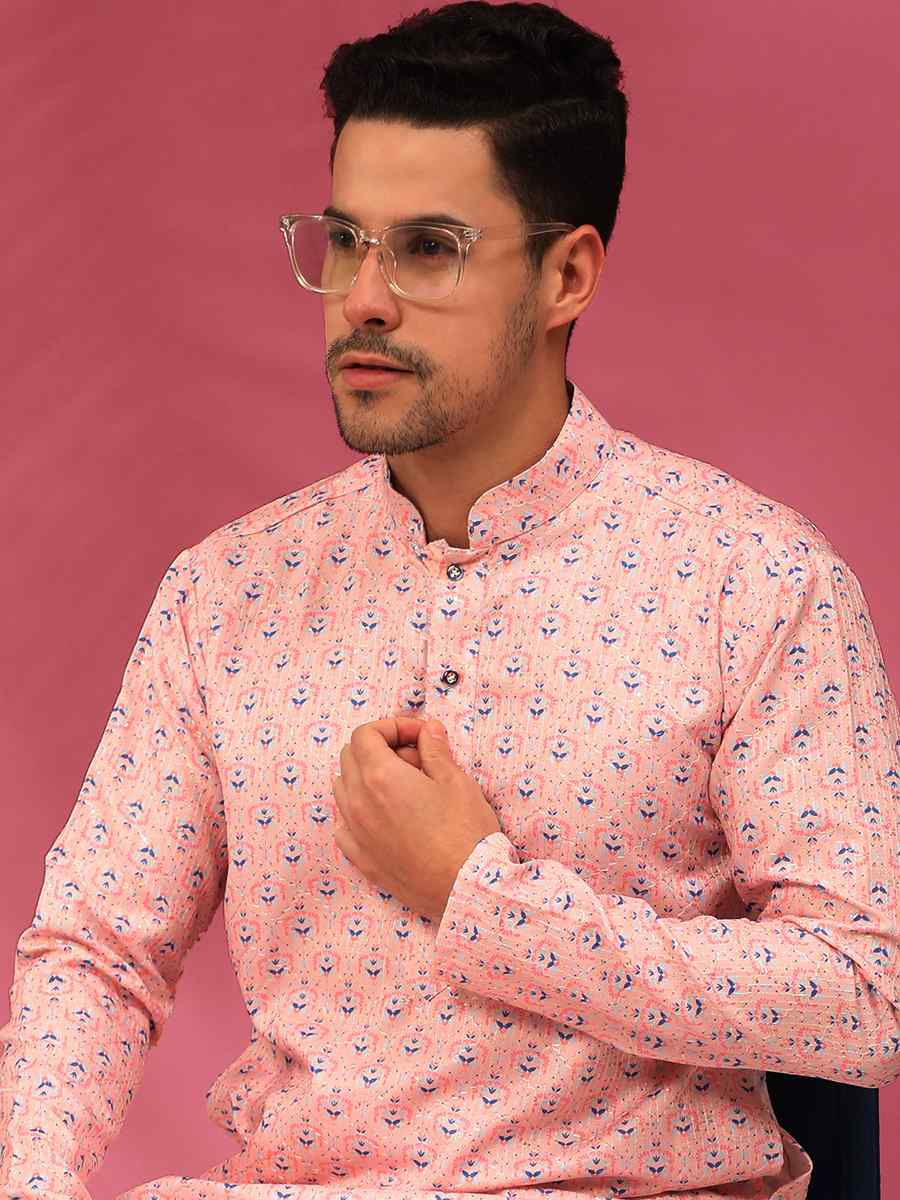 Multi Poly Silk Woven Festival Casual Kurta