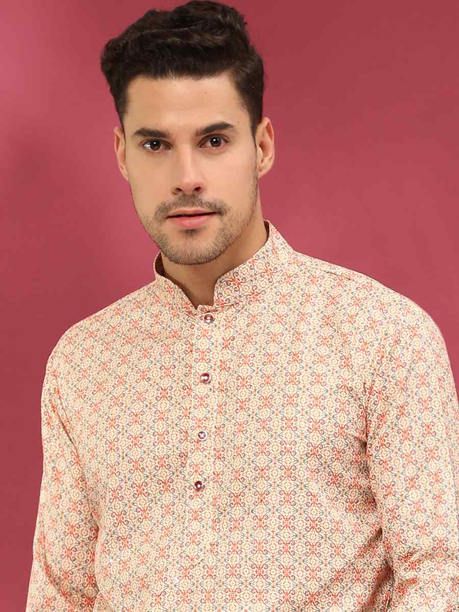 Multi Poly Silk Woven Festival Casual Kurta