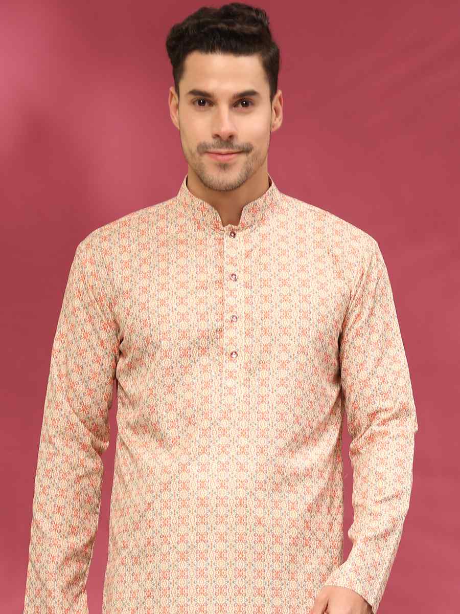 Multi Poly Silk Woven Festival Casual Kurta
