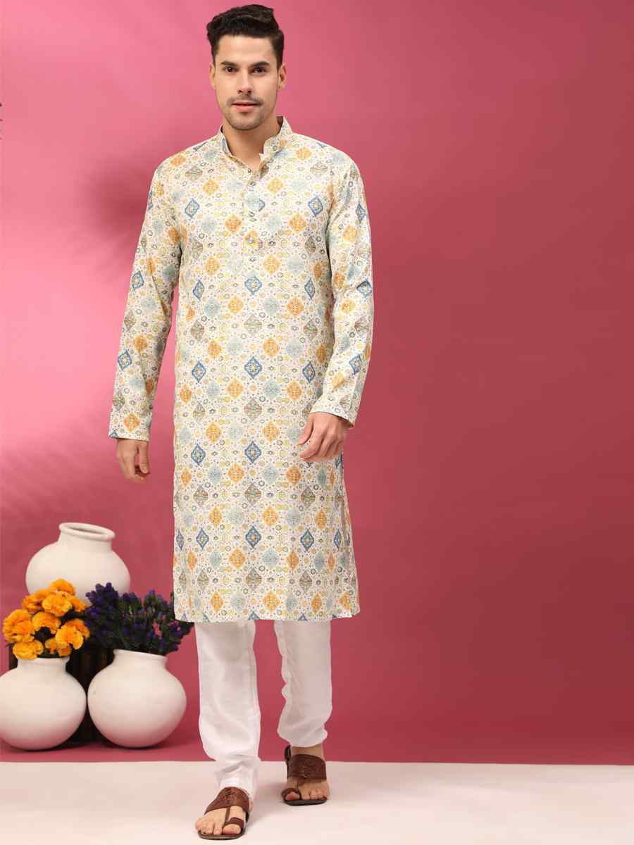 Multi Poly Silk Woven Festival Casual Kurta