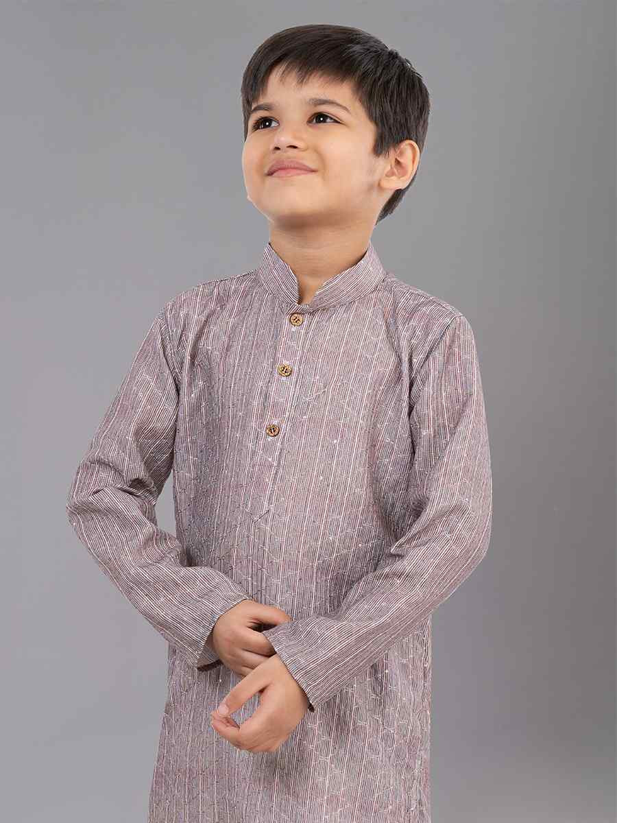 Multi Polyester Mono Embroidered Festival Traditional Kurta Pyjama Boys Wear