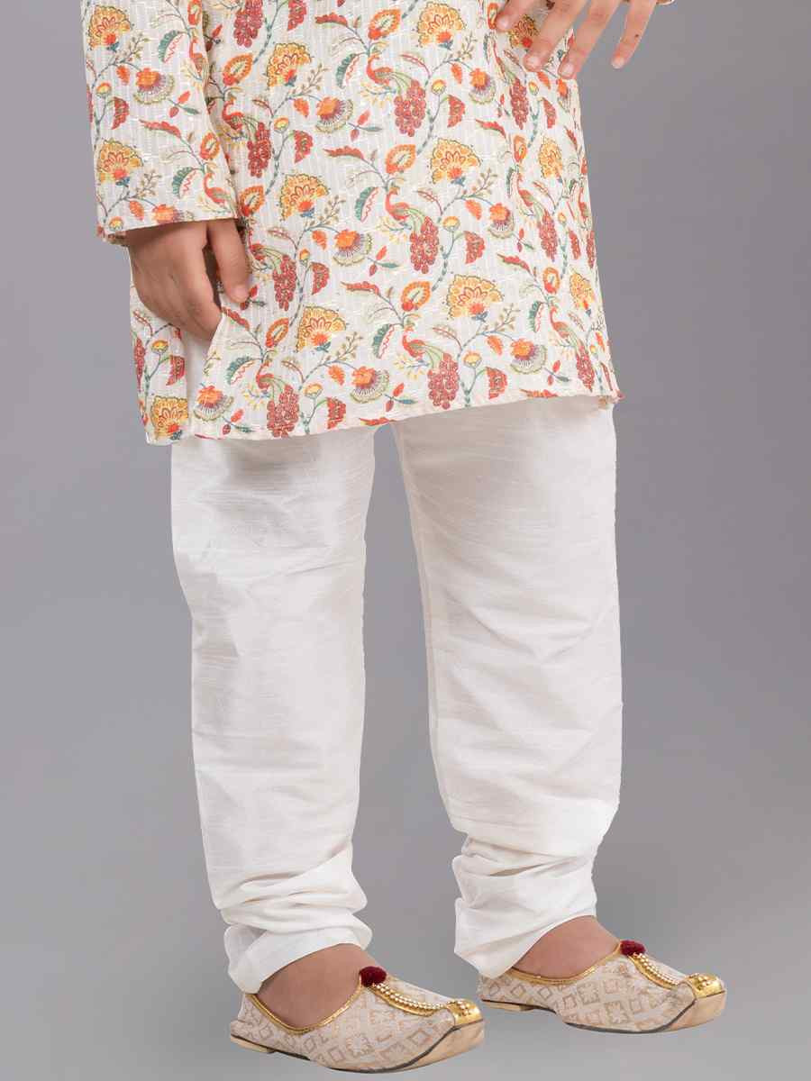 Multi Polyester Mono Embroidered Festival Traditional Kurta Pyjama Boys Wear