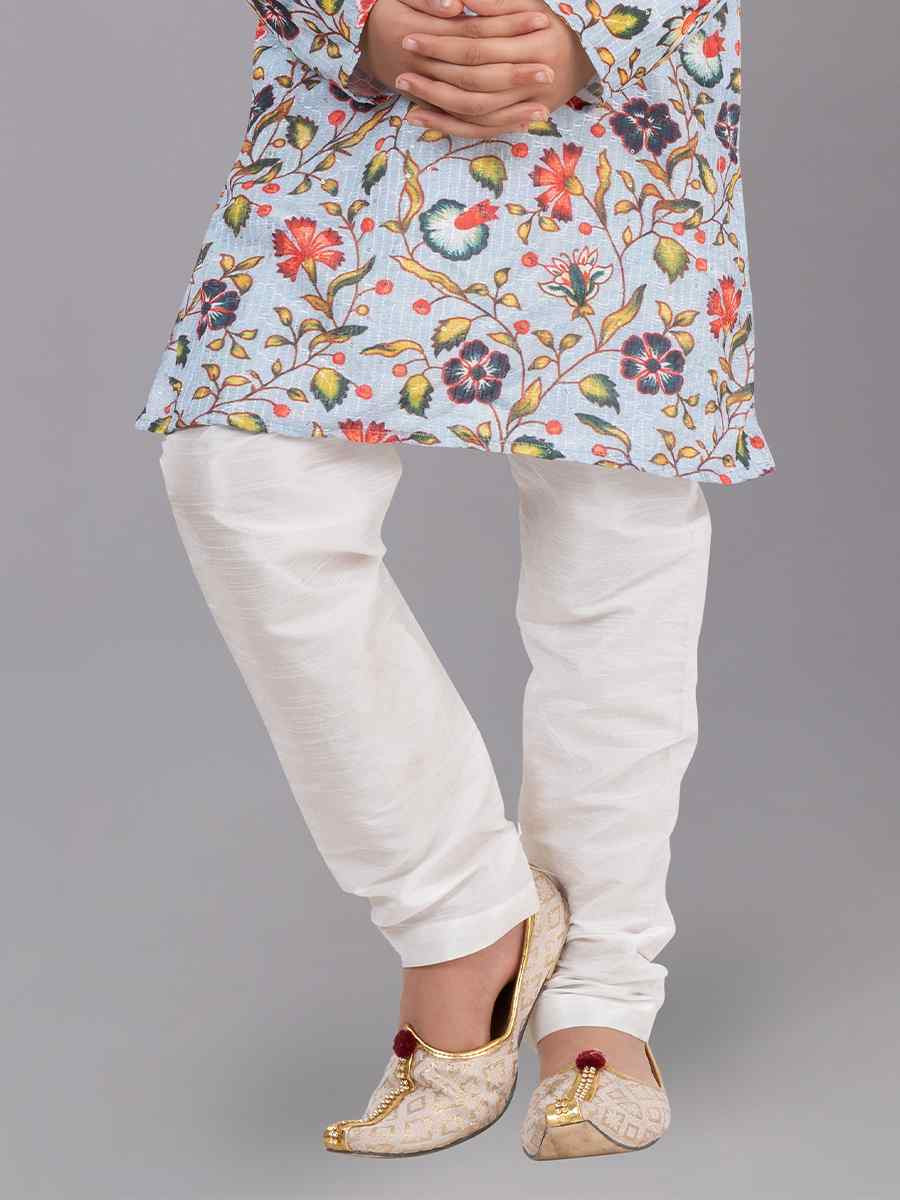 Multi Polyester Mono Embroidered Festival Traditional Kurta Pyjama Boys Wear