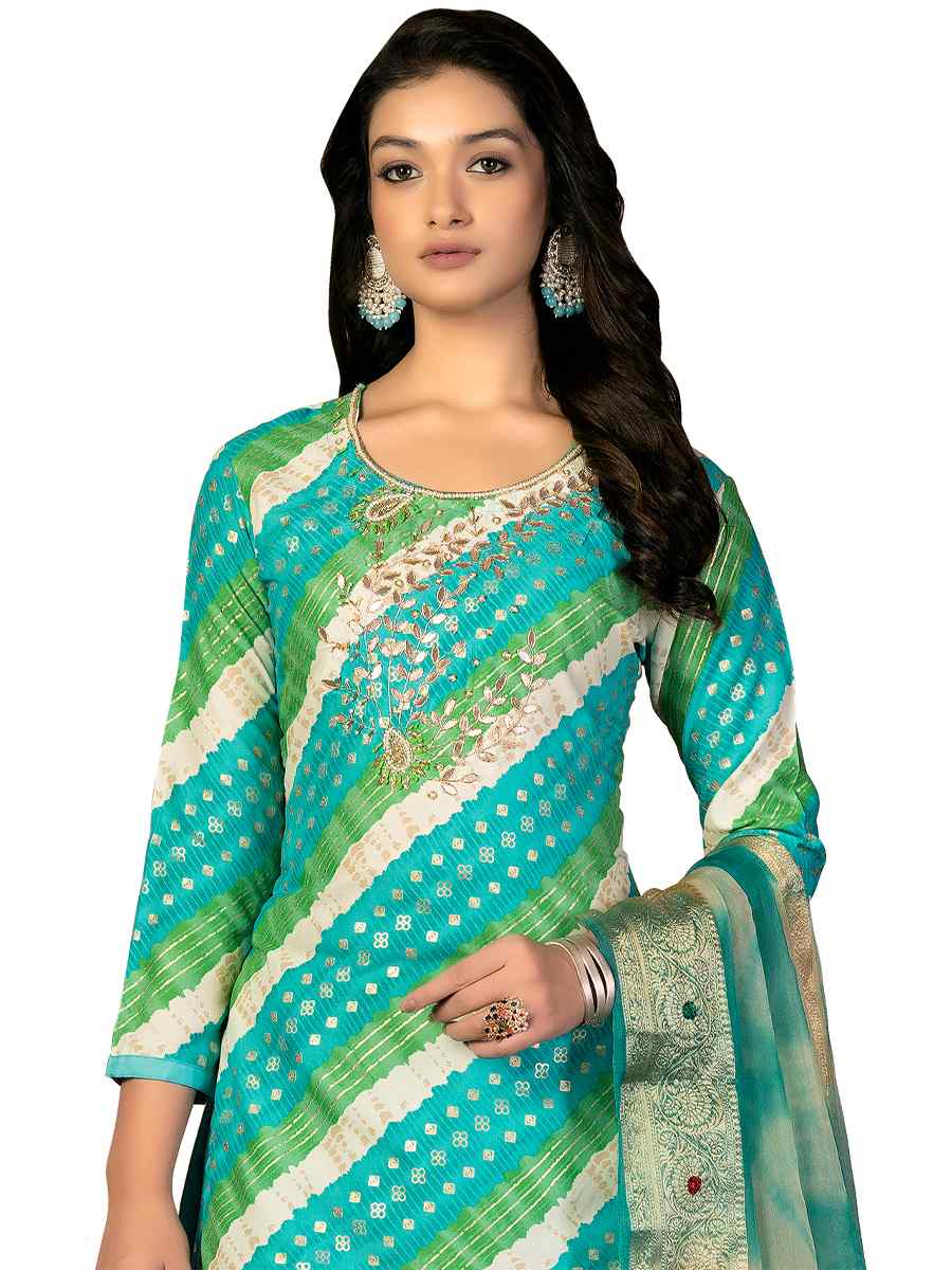 Multi Premium Jam Cotton Printed Casual Festival Pant Salwar Kameez