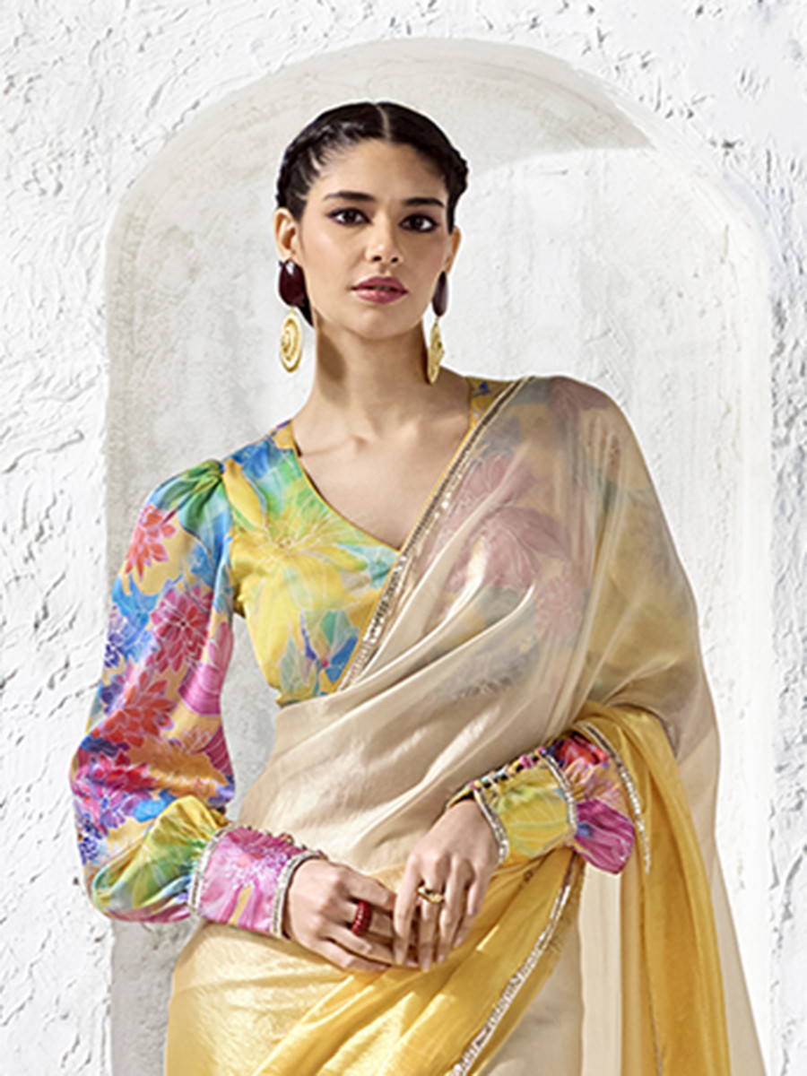 Multi Premium Luxe Silk Organza Embroidery Sequins Wedding Reception Party Festival Casual Heavy Border Sarees