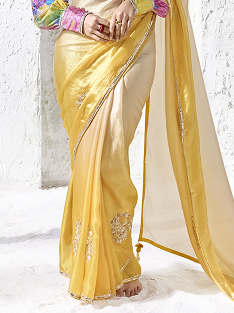 Multi Premium Luxe Silk Organza Embroidery Sequins Wedding Reception Party Festival Casual Heavy Border Sarees