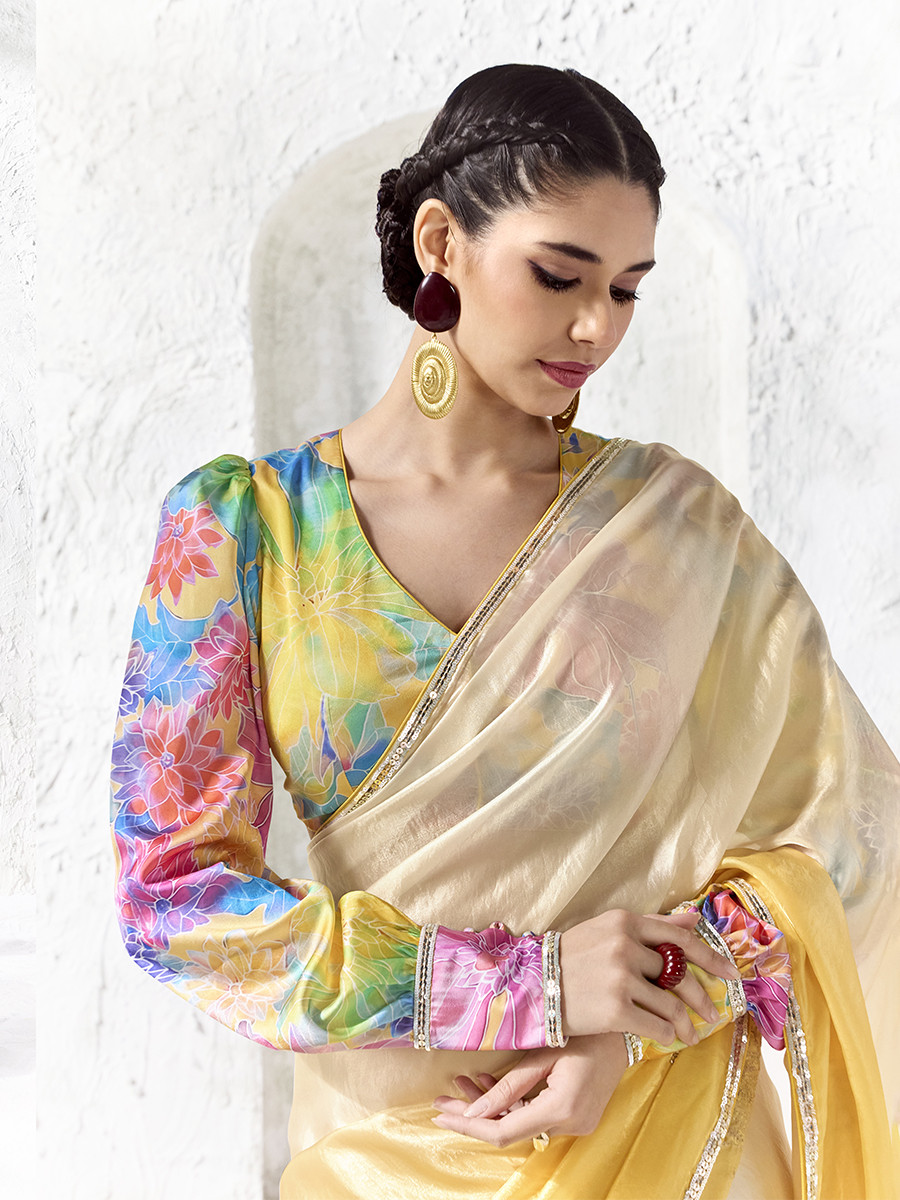Multi Premium Luxe Silk Organza Embroidery Sequins Wedding Reception Party Festival Casual Heavy Border Sarees