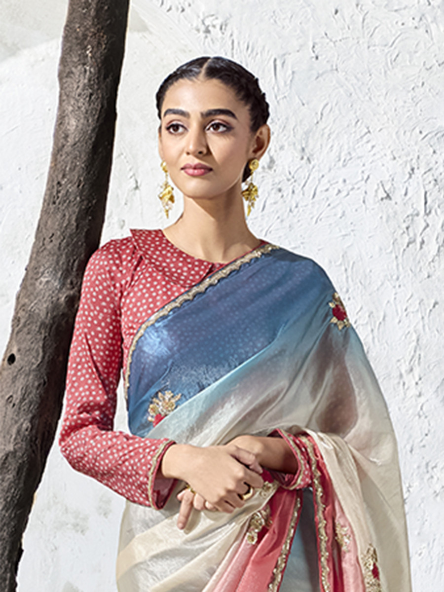 Multi Premium Luxe Silk Organza Embroidery Sequins Wedding Reception Party Festival Casual Heavy Border Sarees