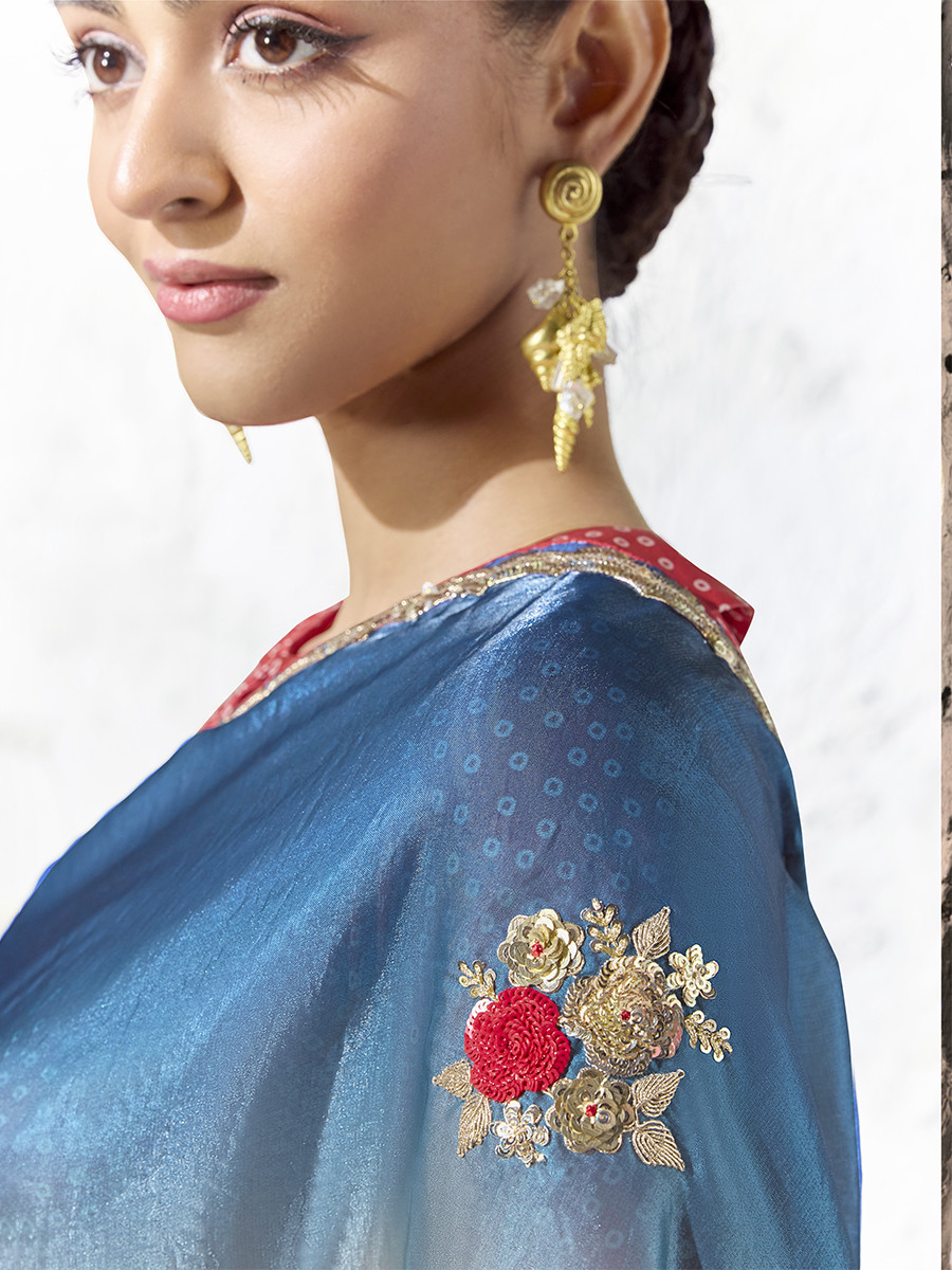 Multi Premium Luxe Silk Organza Embroidery Sequins Wedding Reception Party Festival Casual Heavy Border Sarees