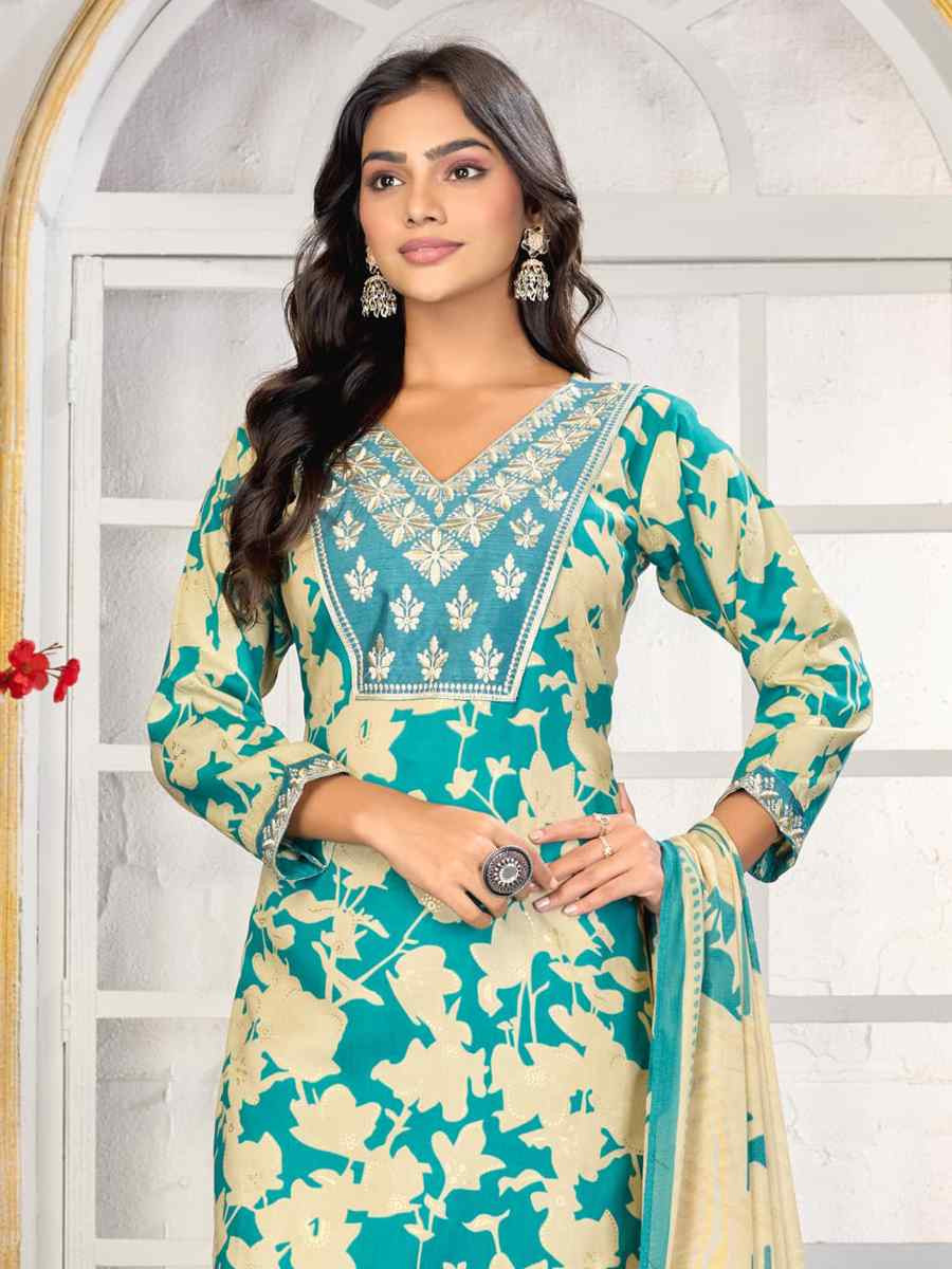 Multi Premium Rayon Embroidery Printed Party Wedding Festival Casual Ready Pant Salwar Kameez