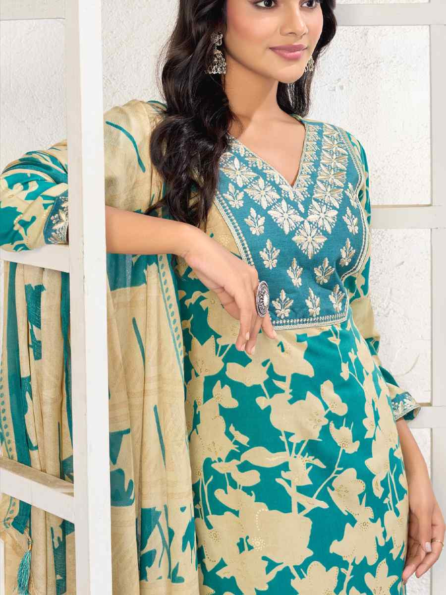 Multi Premium Rayon Embroidery Printed Party Wedding Festival Casual Ready Pant Salwar Kameez