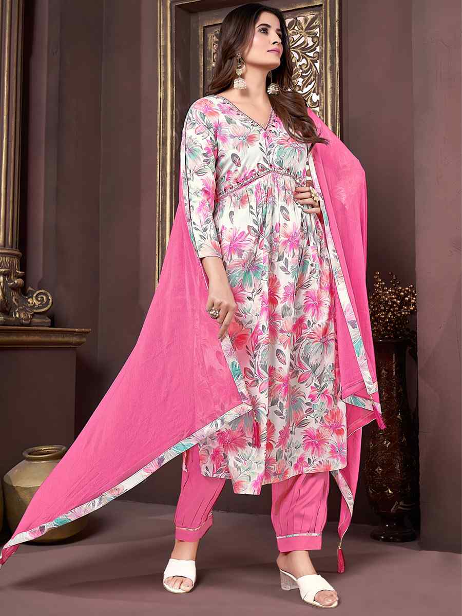 Multi Premium Rayon Printed Festival Wedding Ready Pant Salwar Kameez