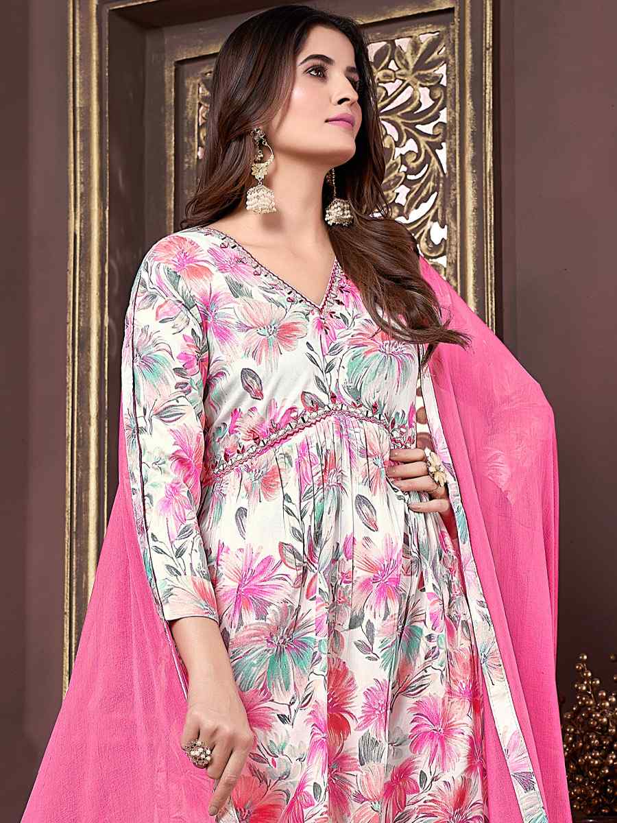 Multi Premium Rayon Printed Festival Wedding Ready Pant Salwar Kameez