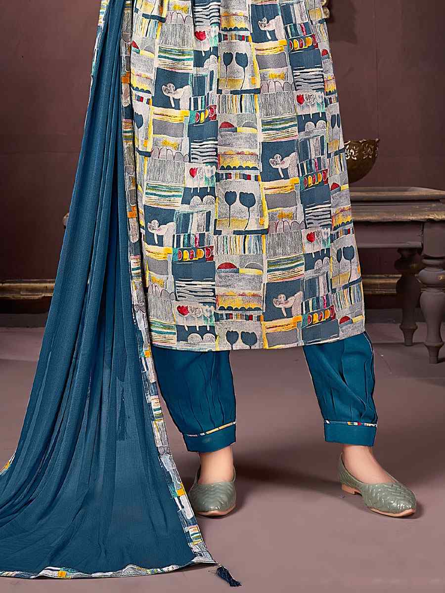 Multi Premium Rayon Printed Festival Wedding Ready Pant Salwar Kameez